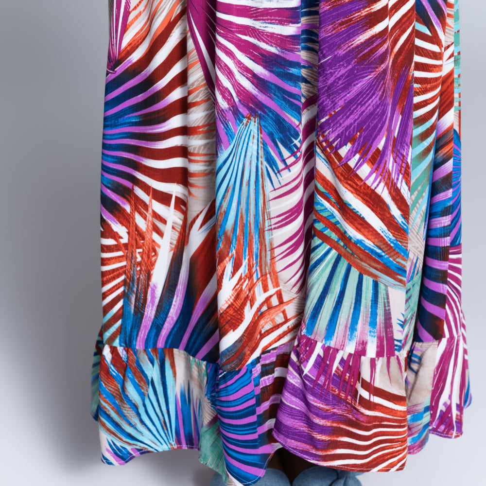 Plus Size Printed Tiered Dress