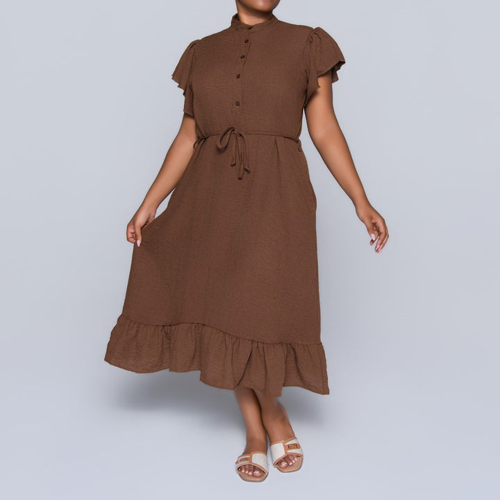 Chocolate Plus Size Tie-Belt Tunic