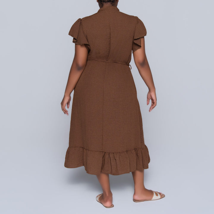 Chocolate Plus Size Tie-Belt Tunic