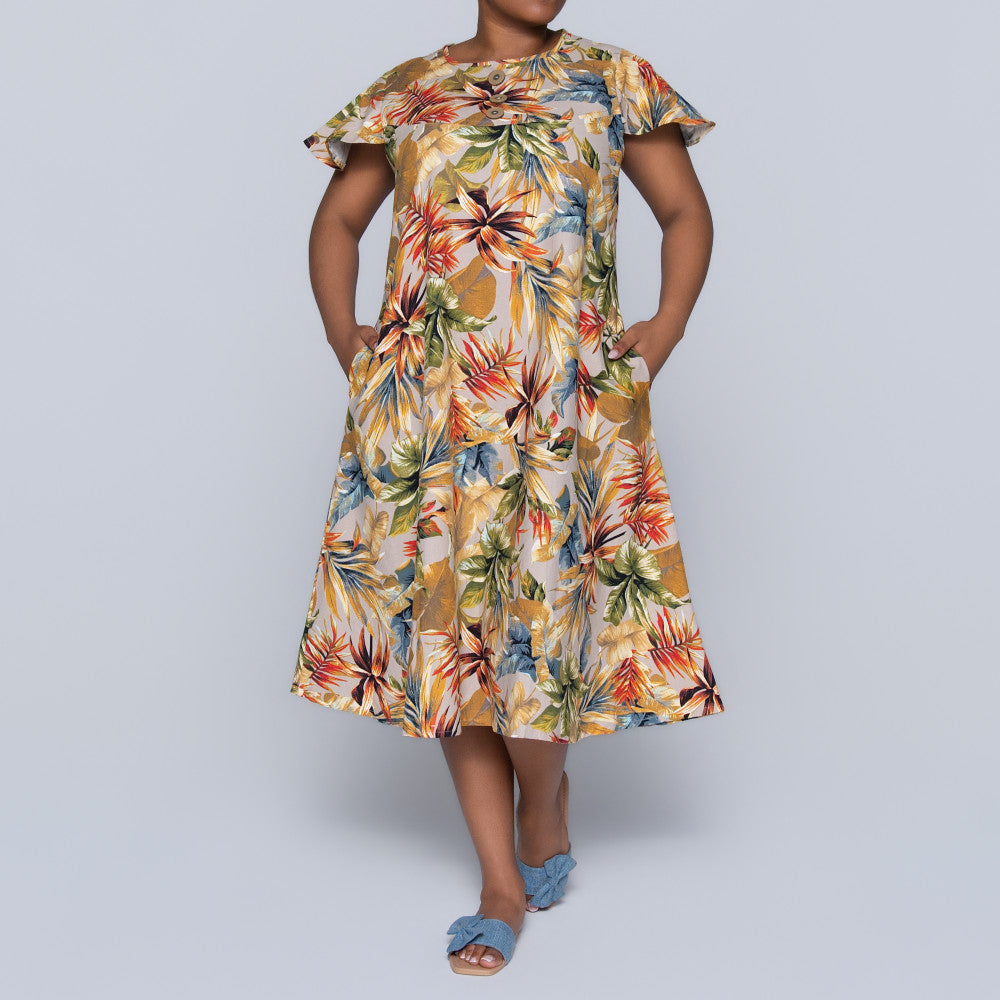 Plus Size Printed Short Sleeve Tunic