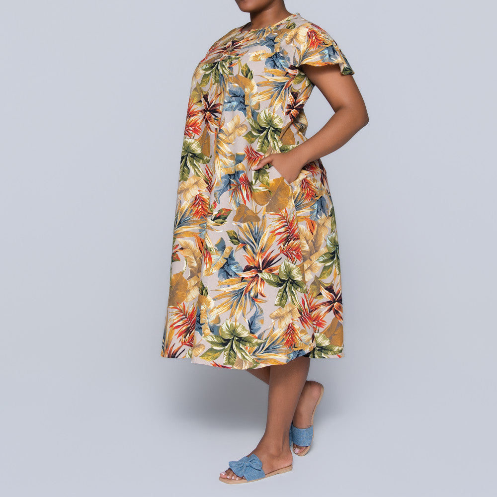 Plus Size Printed Short Sleeve Tunic