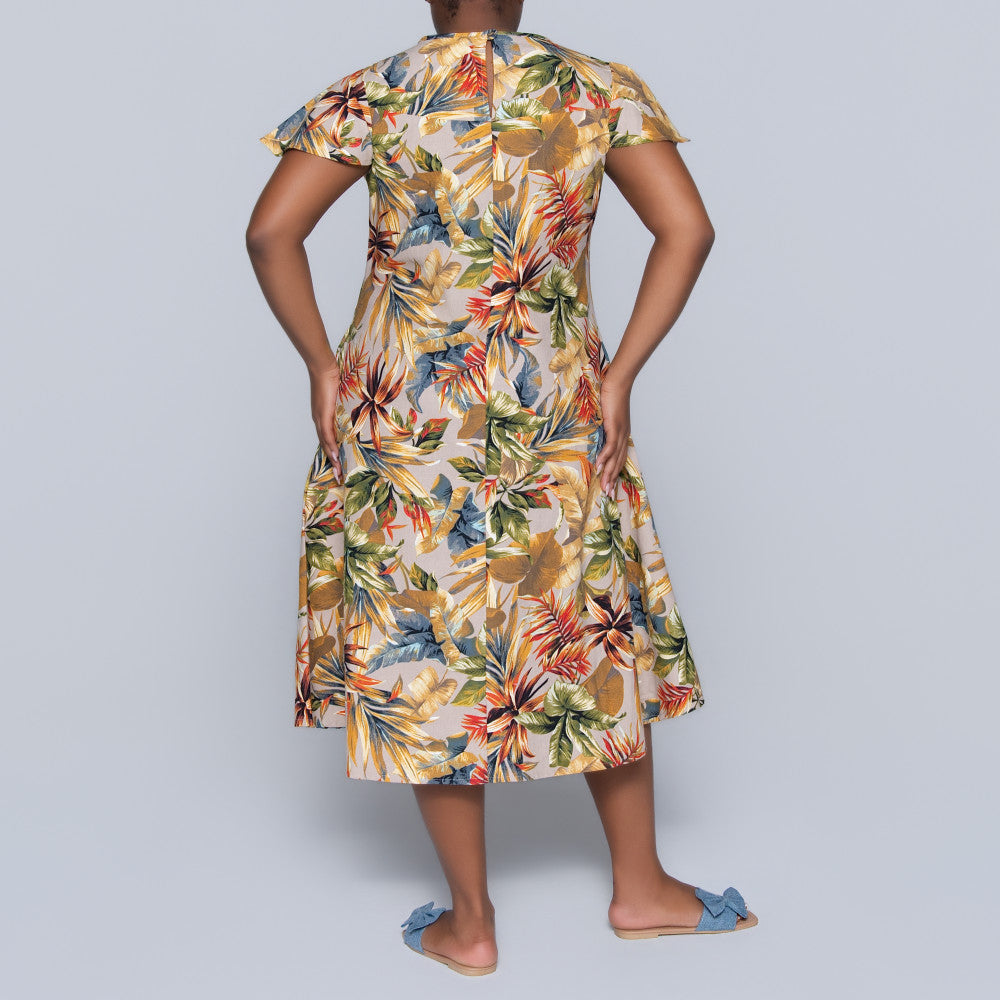 Plus Size Printed Short Sleeve Tunic