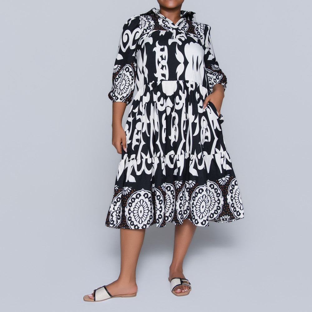 Plus Size Black Tiered Tunic