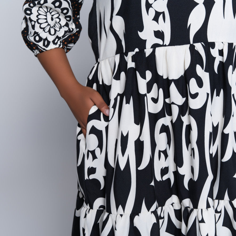 Plus Size Black Tiered Tunic