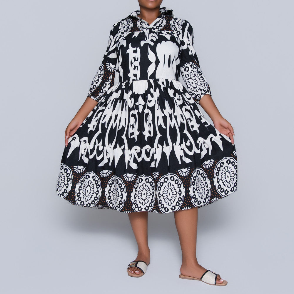 Plus Size Black Tiered Tunic