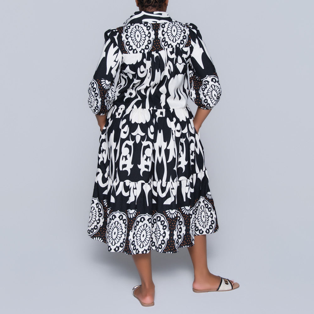 Plus Size Black Tiered Tunic