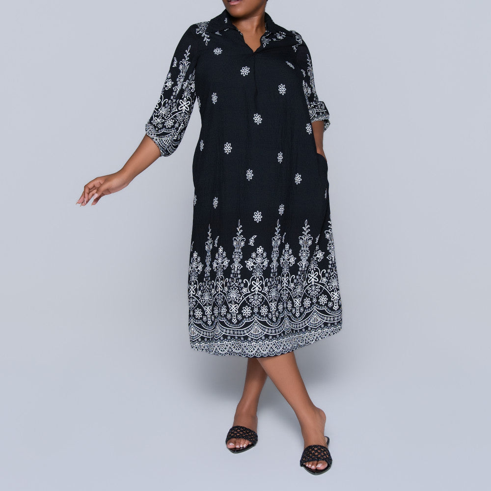 Border Print Plus Size Tunic