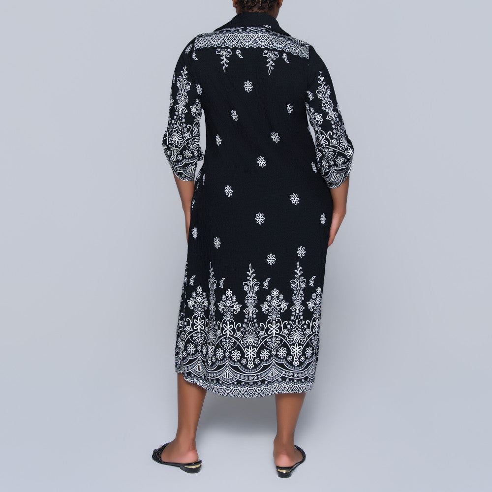 Border Print Plus Size Tunic