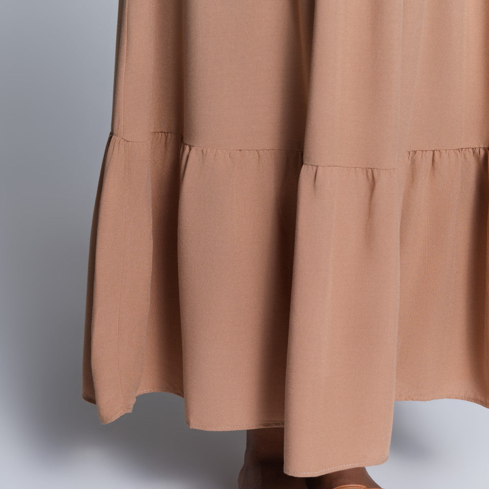 Plus Size Viscose Camel Smocking Dress