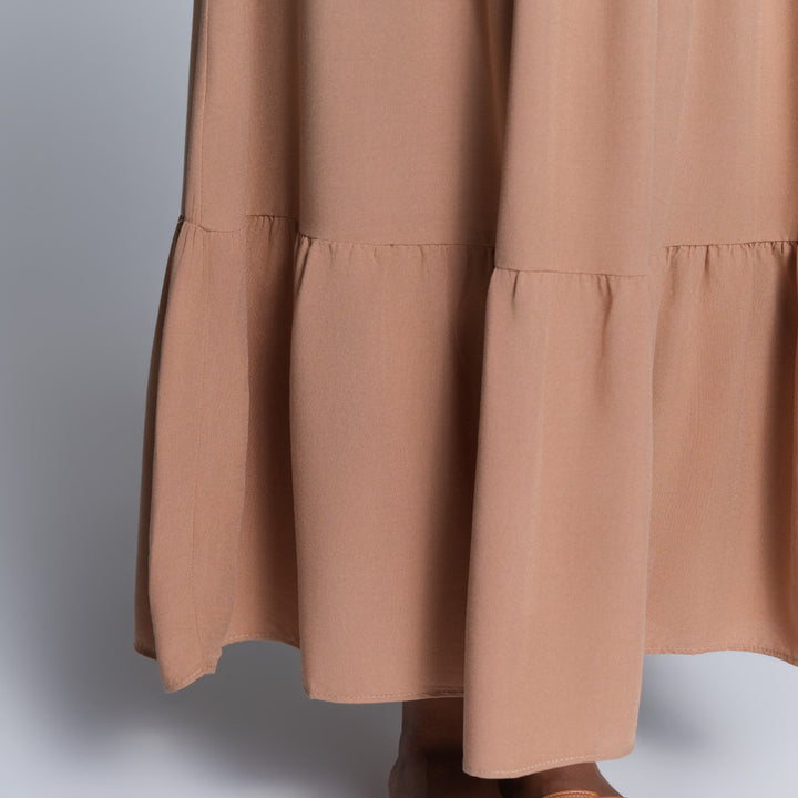 Plus Size Viscose Camel Smocking Dress