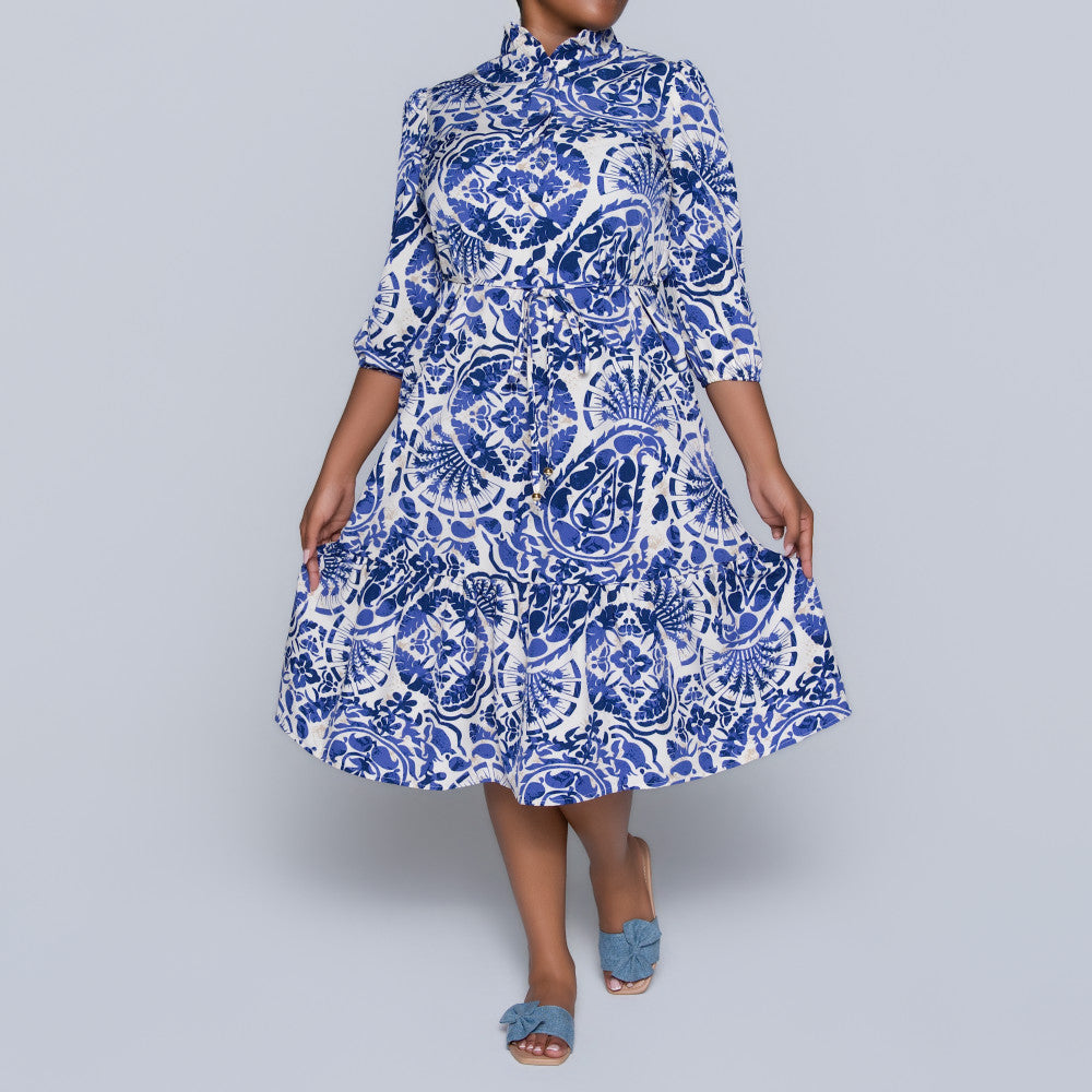 Plus Short Sleeve Printed Tunic