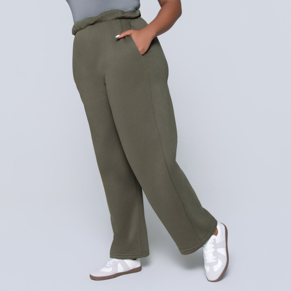 Plus Size Olive Track Pants