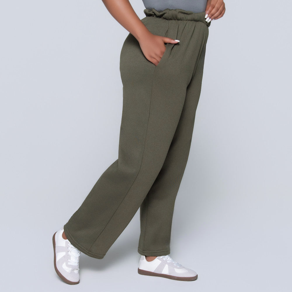 Plus Size Olive Track Pants