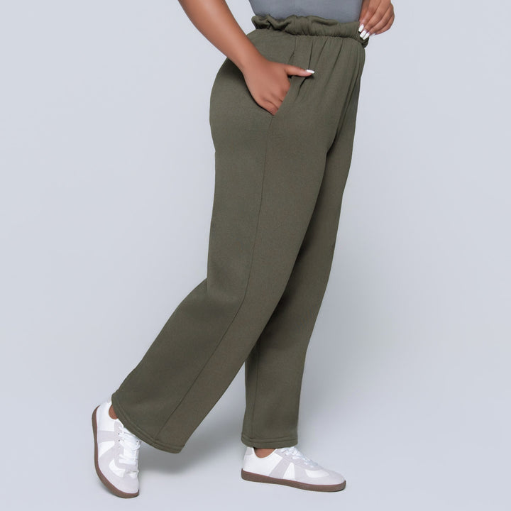 Plus Size Olive Track Pants