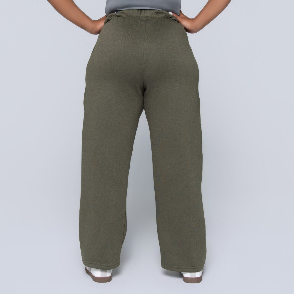 Plus Size Olive Track Pants