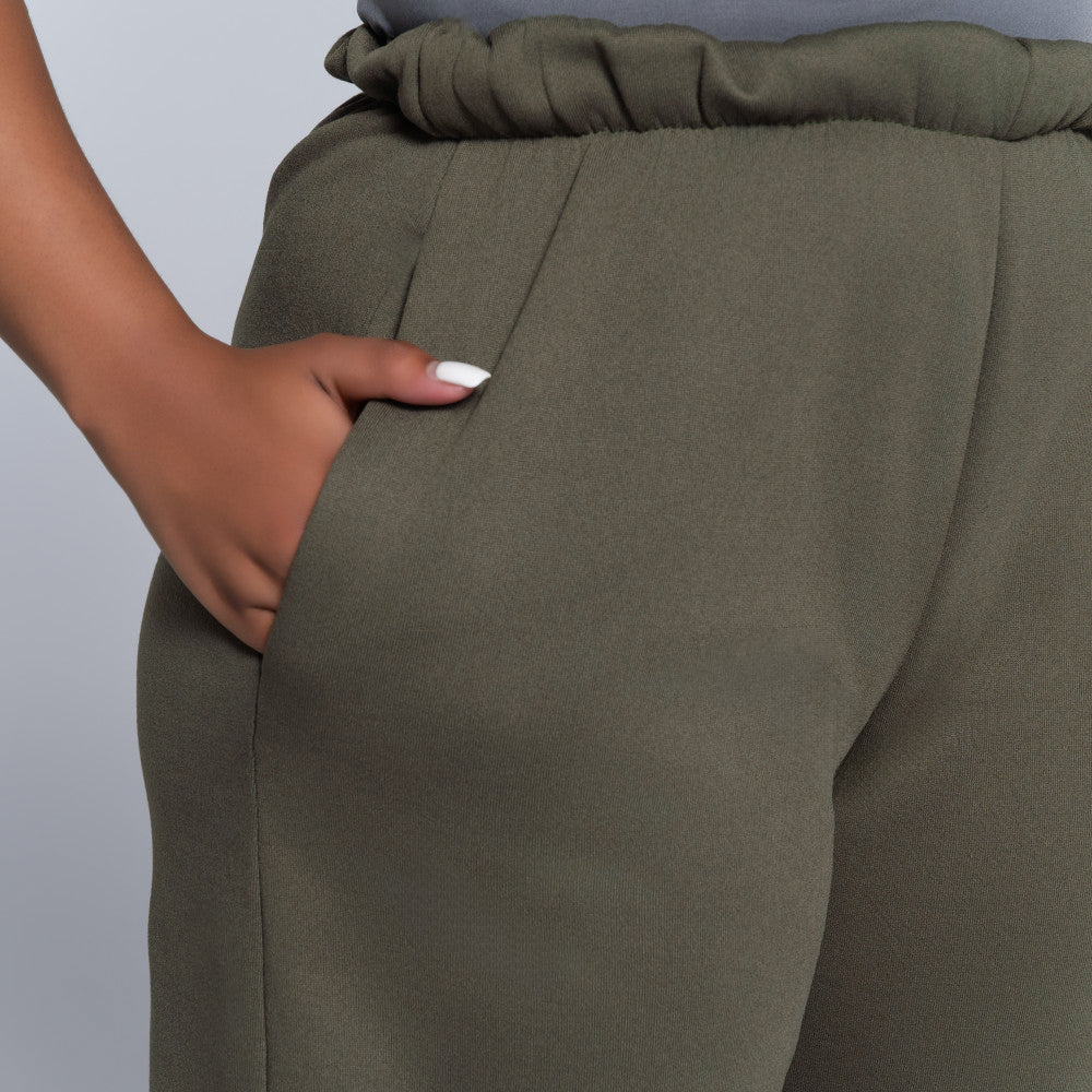Plus Size Olive Track Pants