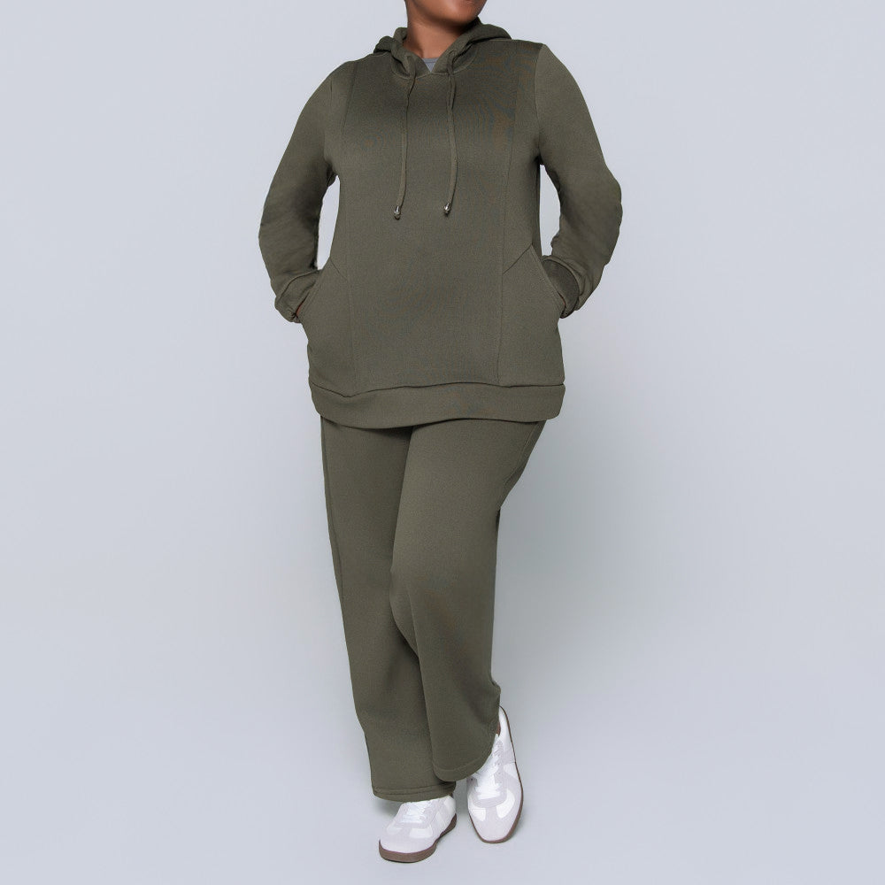 Plus Size Olive Track Pants