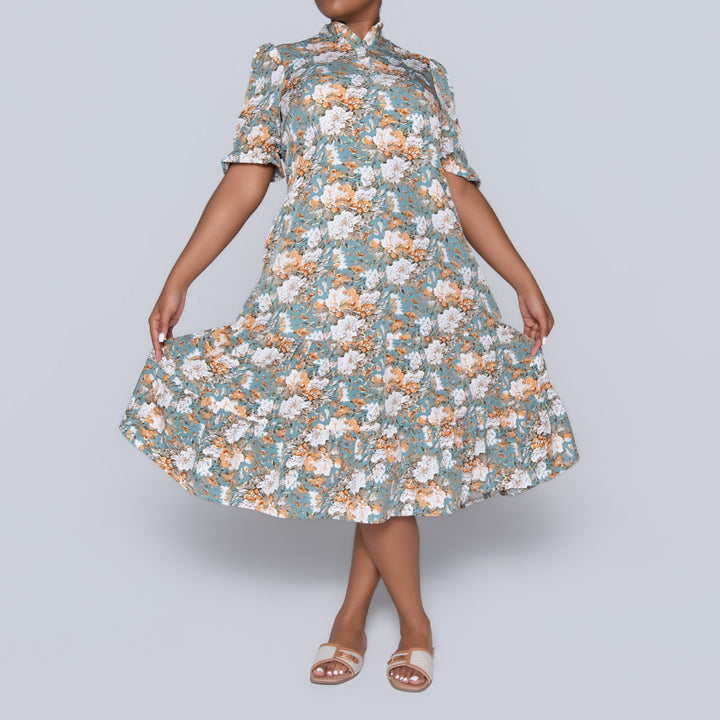 Short Sleeve Plus Size Foil Print Tunic
