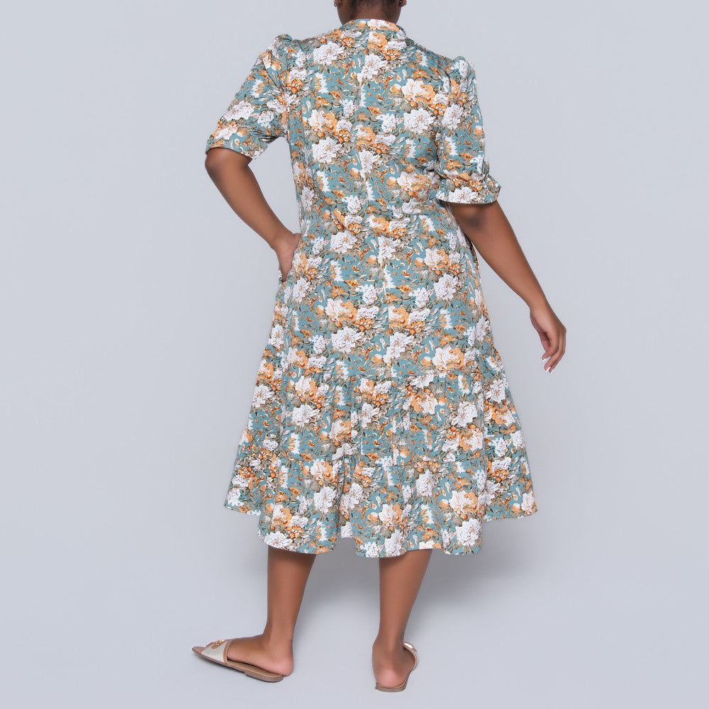 Short Sleeve Plus Size Foil Print Tunic