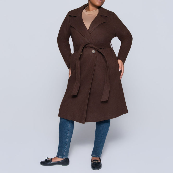 Choc Plus Size Melton Jacket