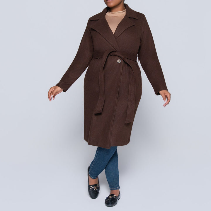 Choc Plus Size Melton Jacket