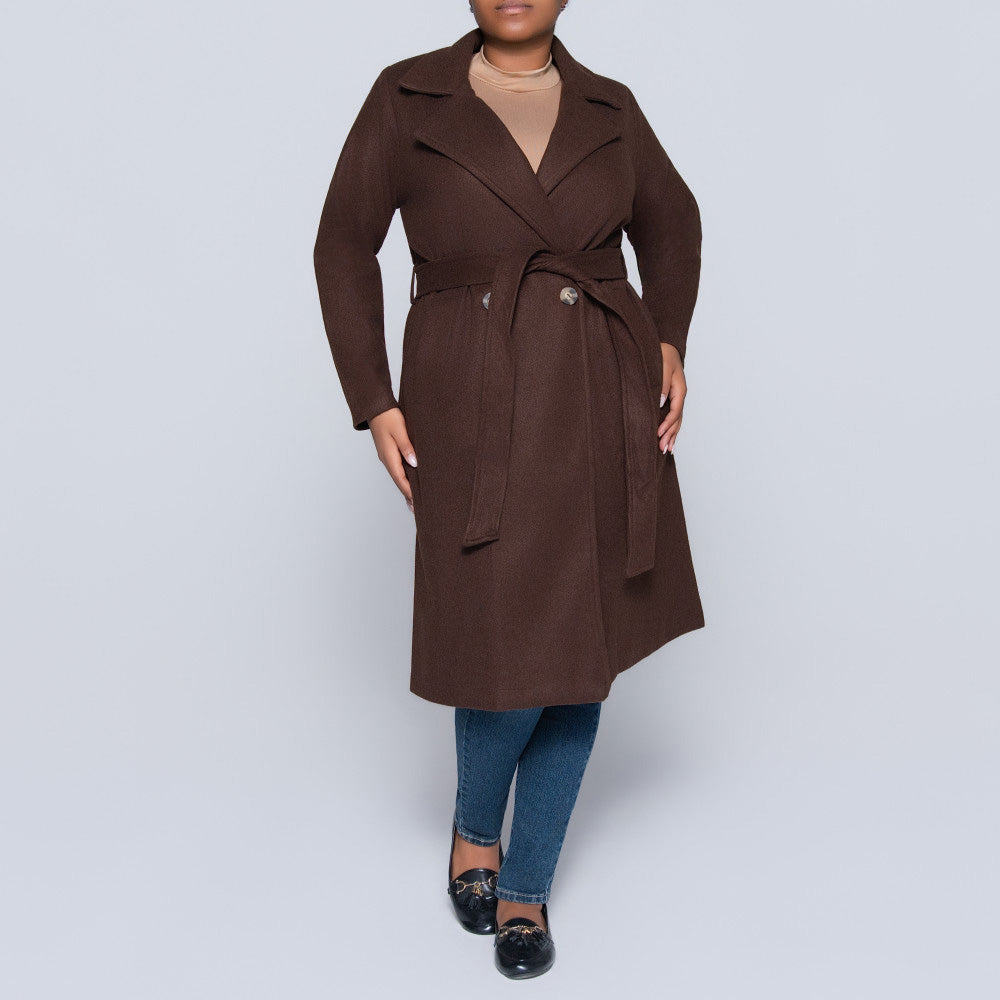 Choc Plus Size Melton Jacket