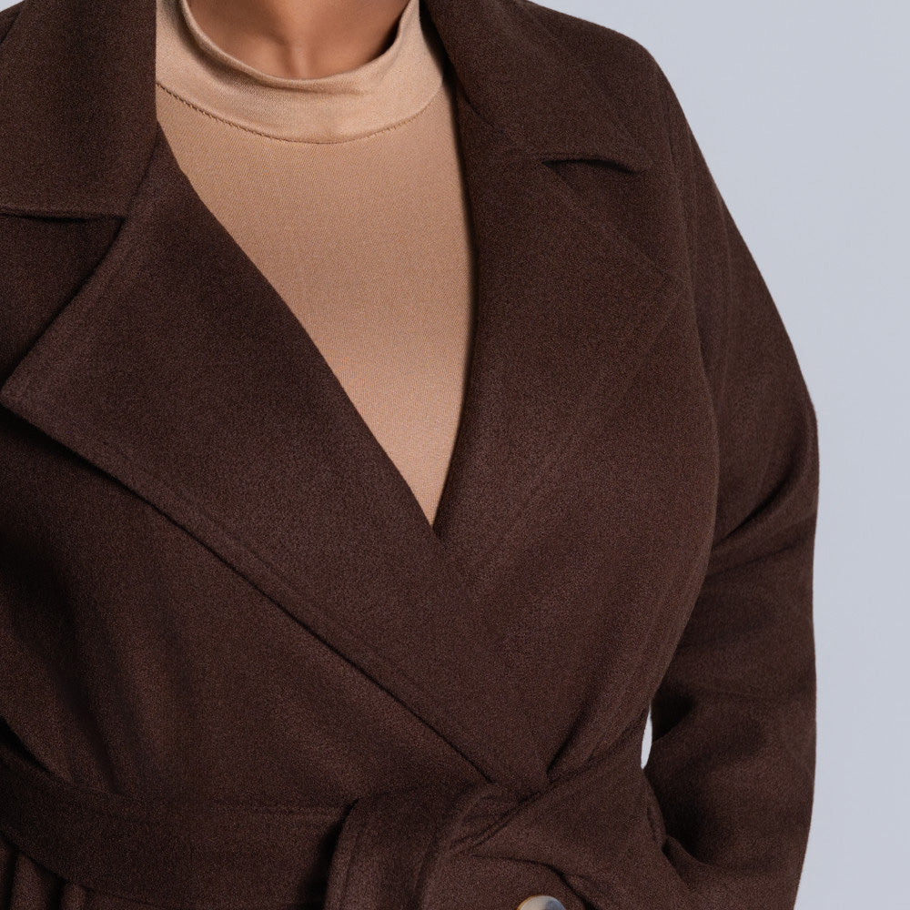Choc Plus Size Melton Jacket