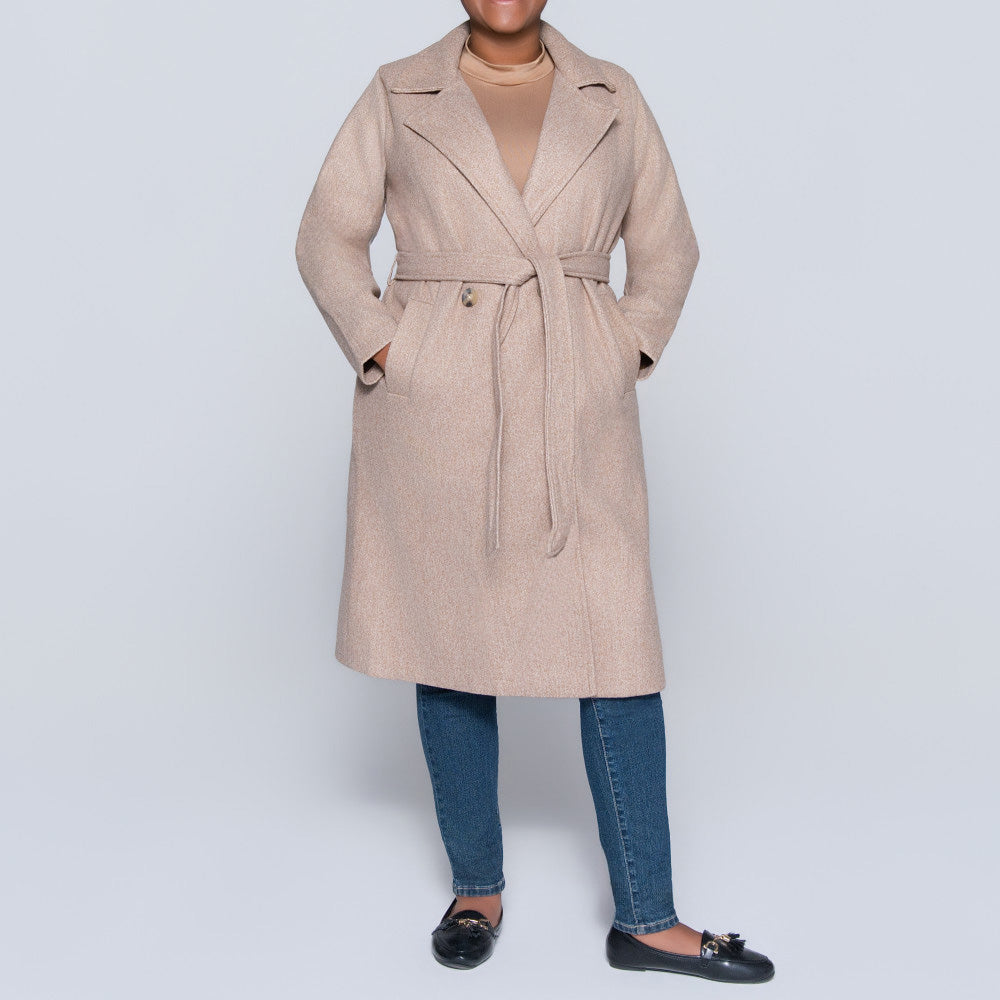 Stone Plus Size Melton Jacket