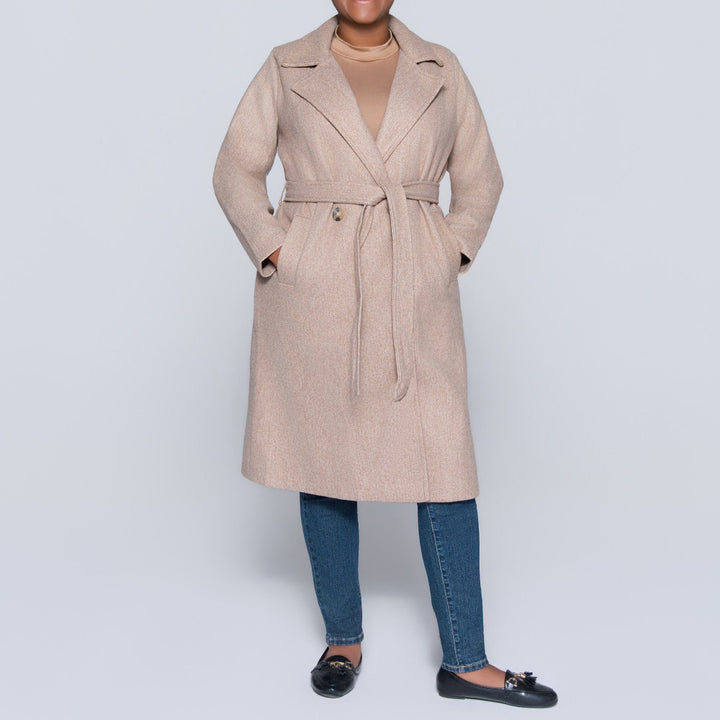 Stone Plus Size Melton Jacket
