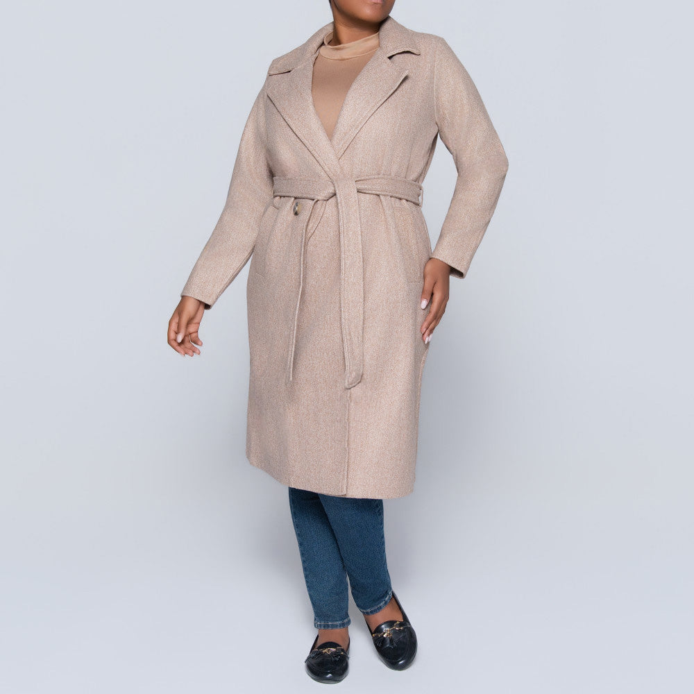 Stone Plus Size Melton Jacket