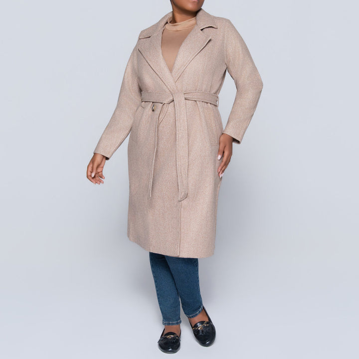 Stone Plus Size Melton Jacket