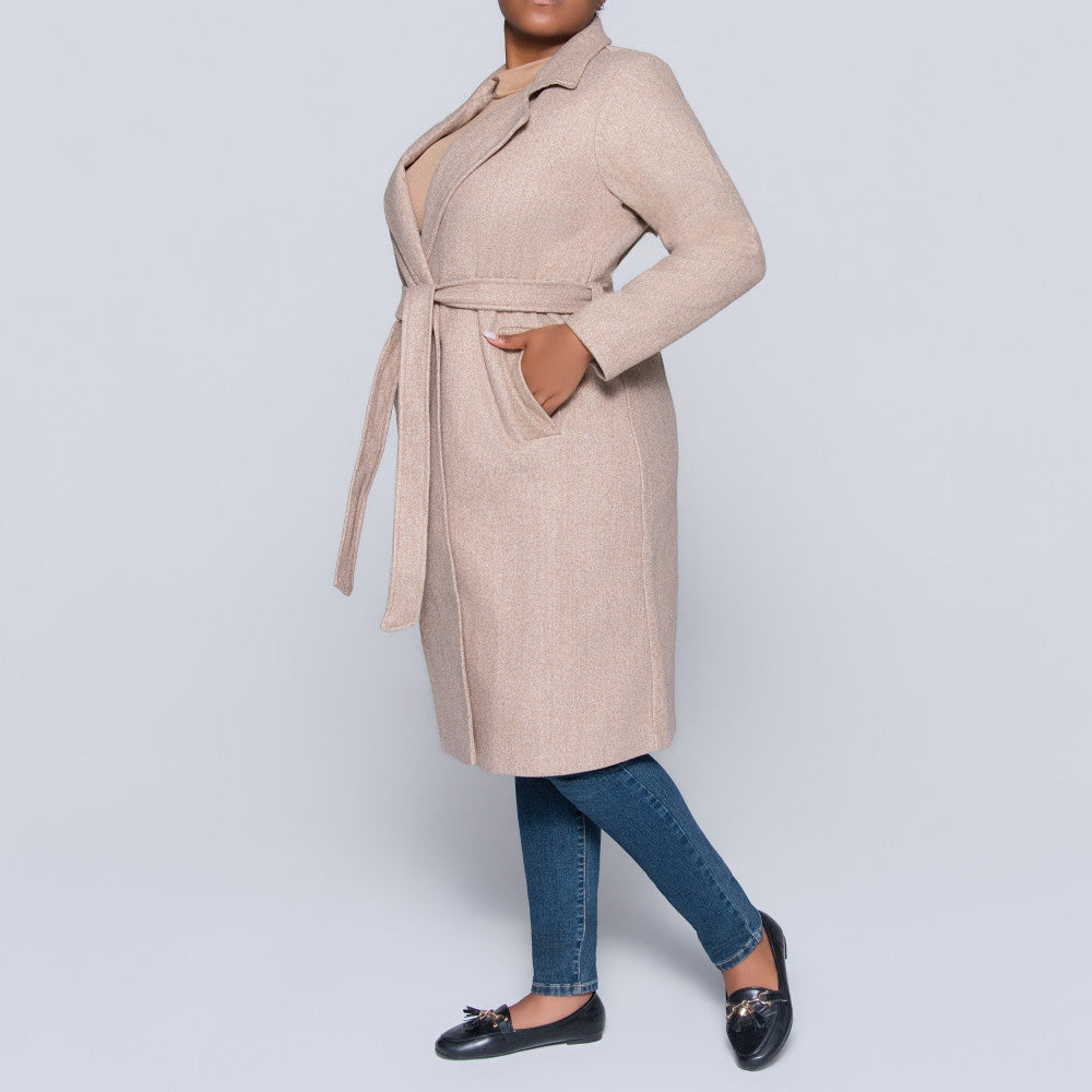 Stone Plus Size Melton Jacket