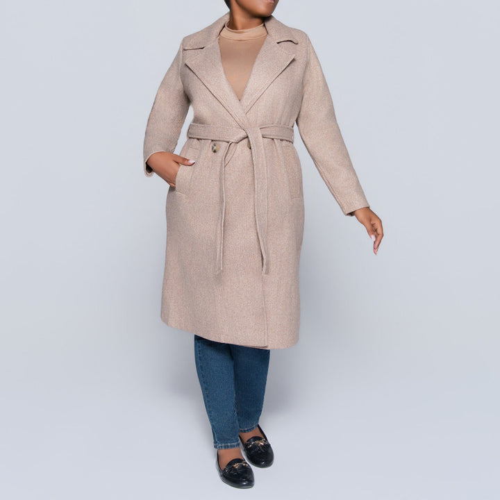 Stone Plus Size Melton Jacket