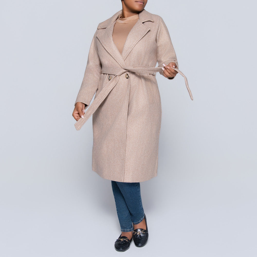 Stone Plus Size Melton Jacket