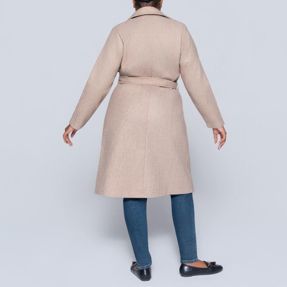 Stone Plus Size Melton Jacket