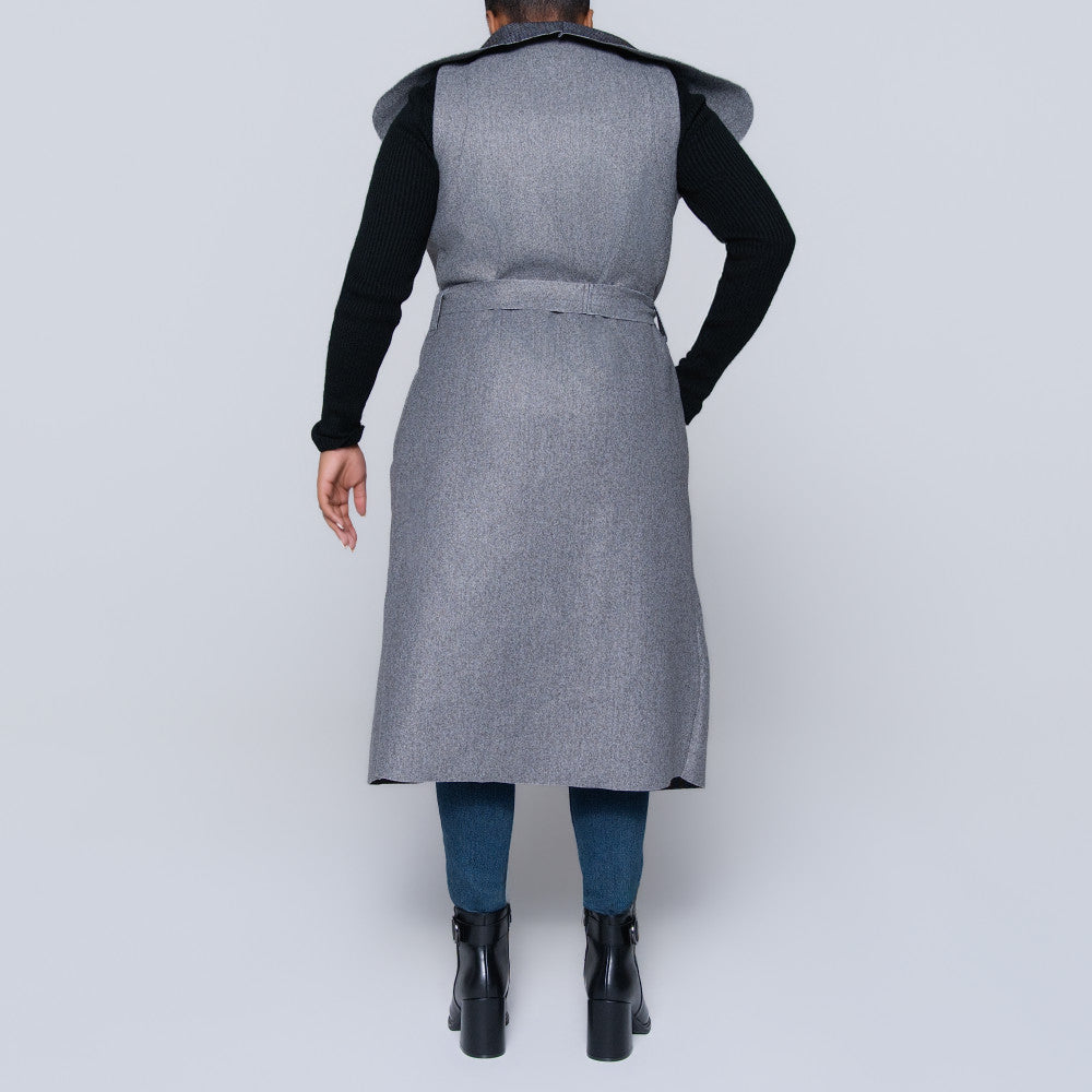 Grey Plus Size Melton Jacket