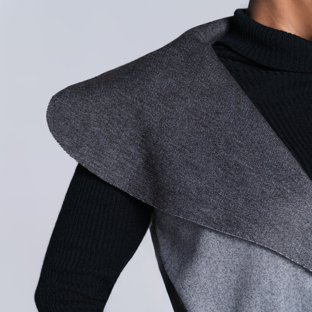 Grey Plus Size Melton Jacket