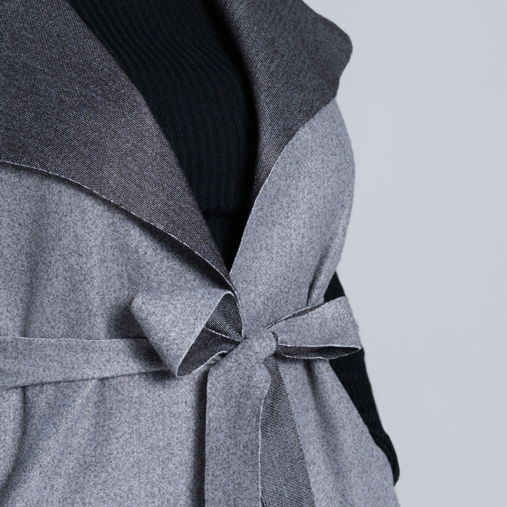 Grey Plus Size Melton Jacket