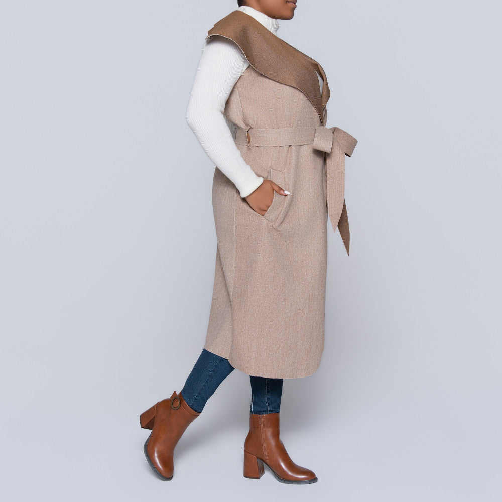 Stone Plus Size Melton Jacket