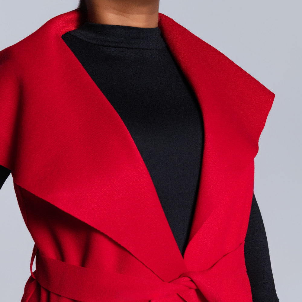 Red Plus Size Melton Jacket