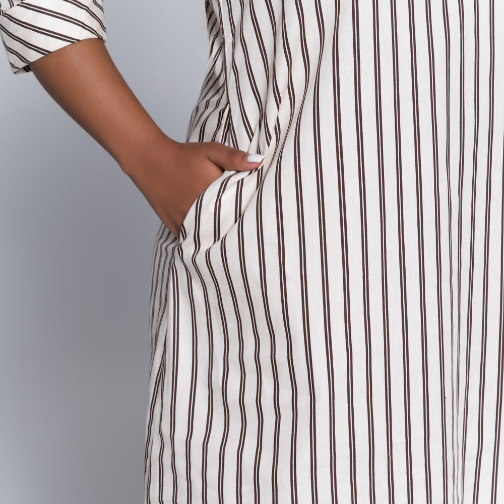Plus Size Striped Poplin Tunic