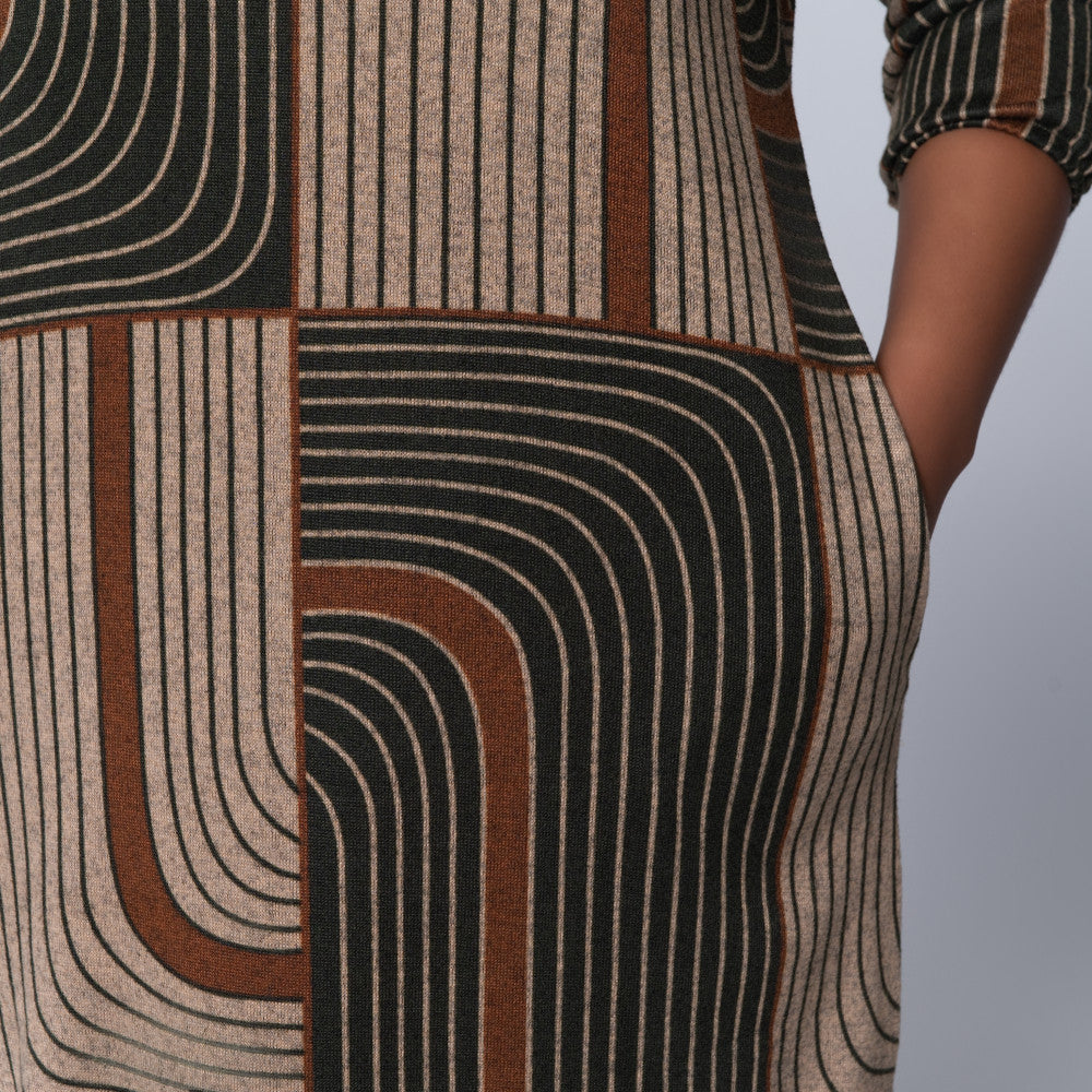 Plus Size Printed Jersey Knit Dress