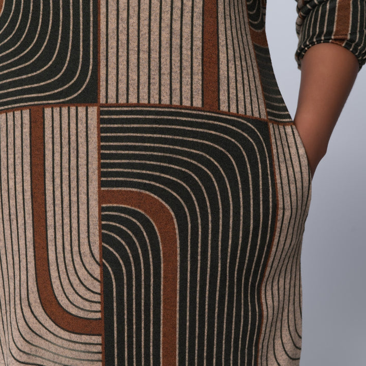 Plus Size Printed Jersey Knit Dress