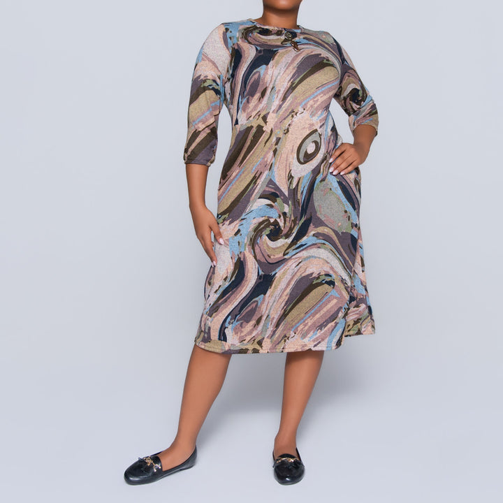 Plus Size Printed Jersey Knit Tunic