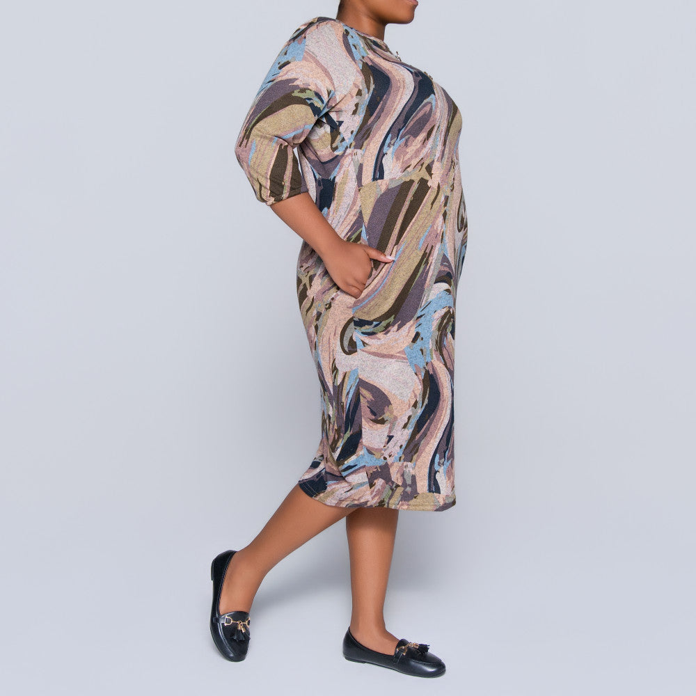 Plus Size Printed Jersey Knit Tunic