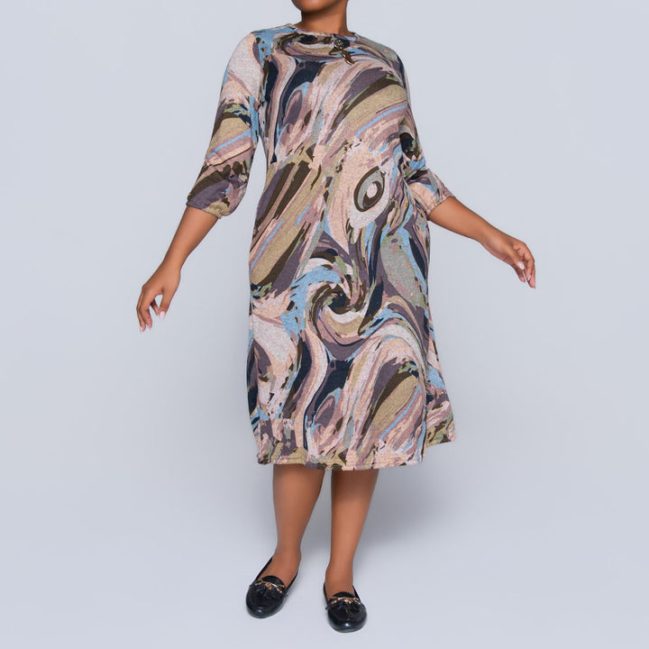 Plus Size Printed Jersey Knit Tunic