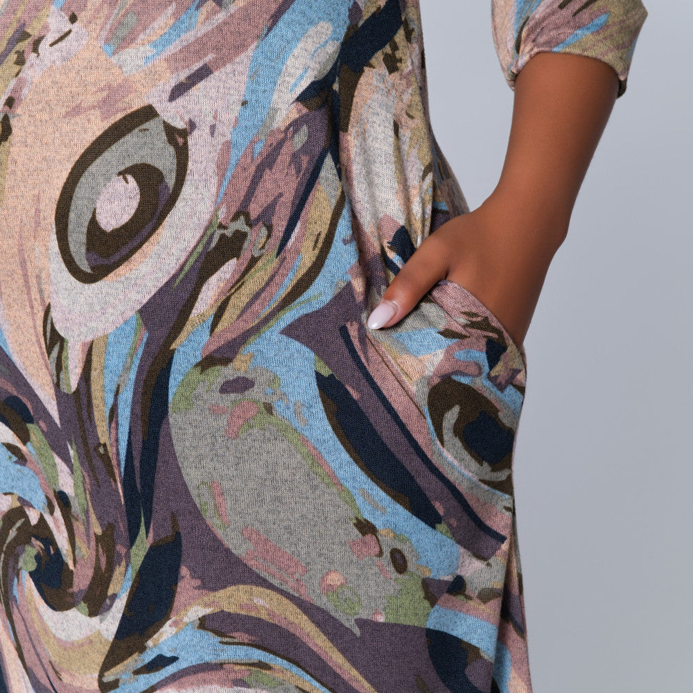 Plus Size Printed Jersey Knit Tunic