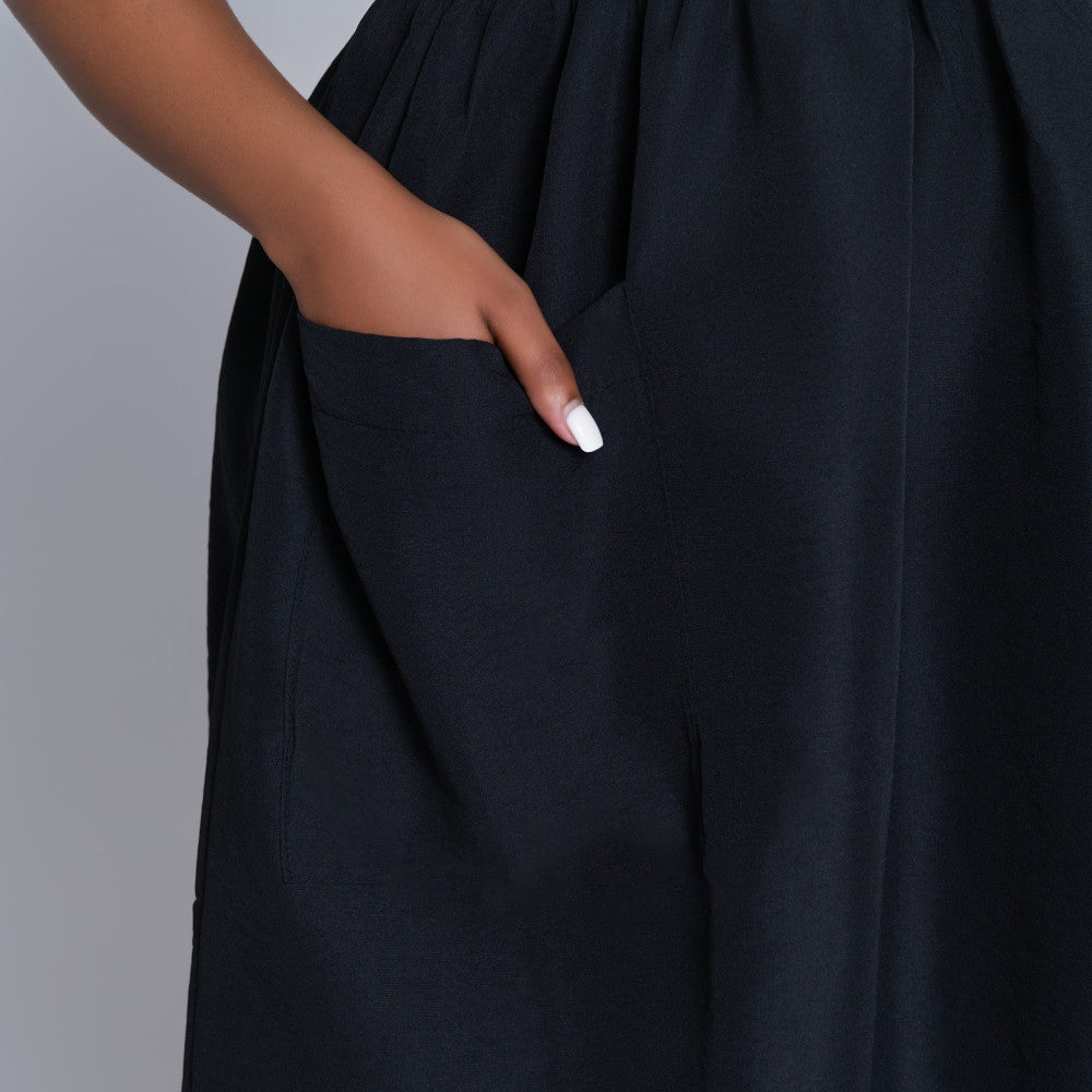 Plus Size Striped And Plain Dress