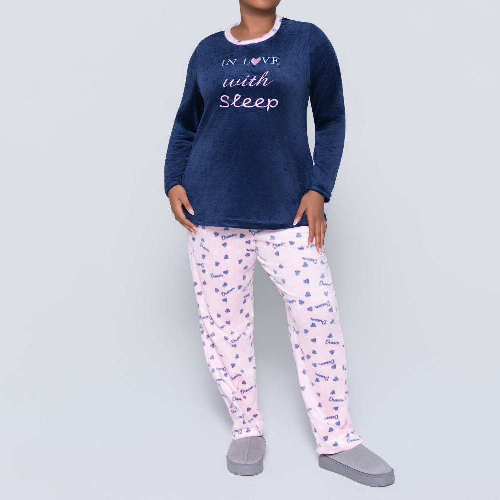 Printed Plus Size Embroidered Pyjamas