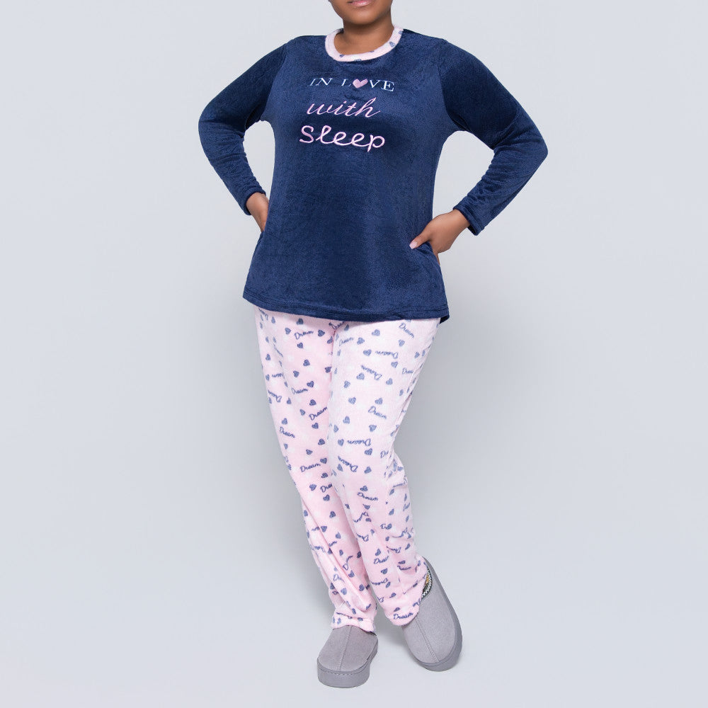 Printed Plus Size Embroidered Pyjamas